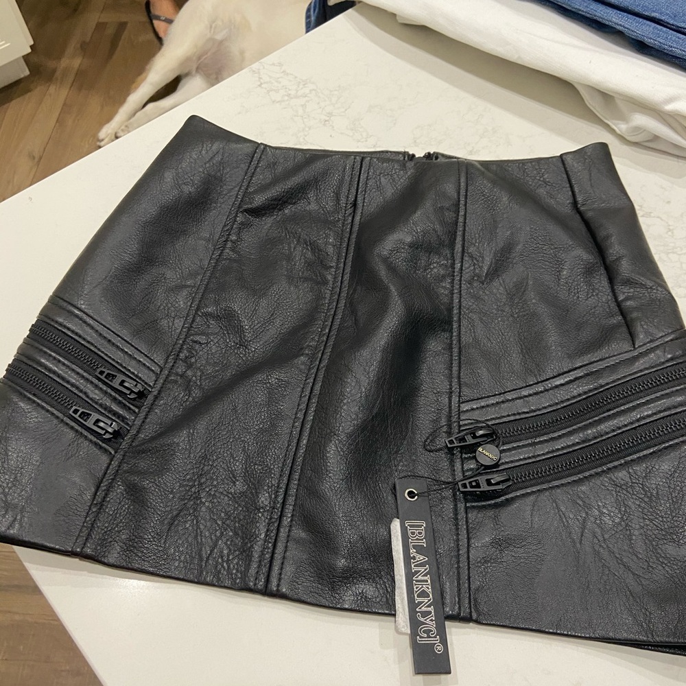 Blank NYC leatherette mini skirt with tags
